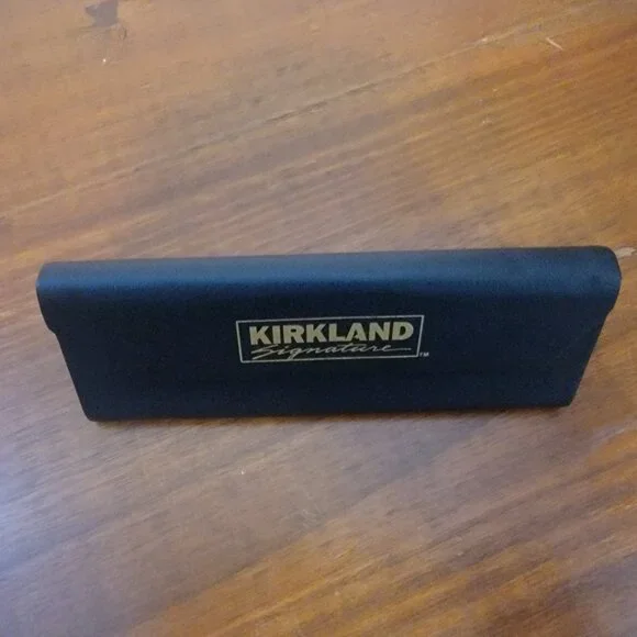 Kirkland Signature Eyeglasses Case Semi Hard Shell Collapsible Leather Triangle - Picture 3 of 8